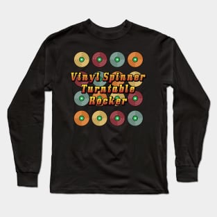 Record Collector and Vintage Vinyl Lover Turntable Music Long Sleeve T-Shirt